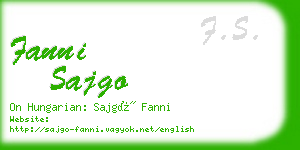 fanni sajgo business card